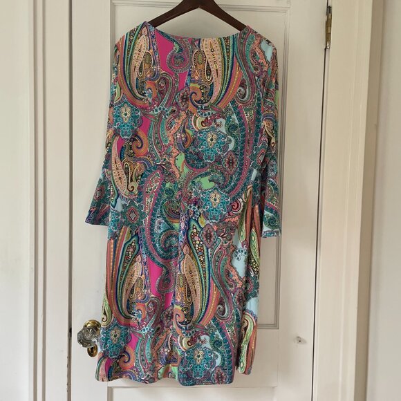Tommy Hilfiger Paisley Dress Size 16 Flutter sleeves - Picture 2 of 5